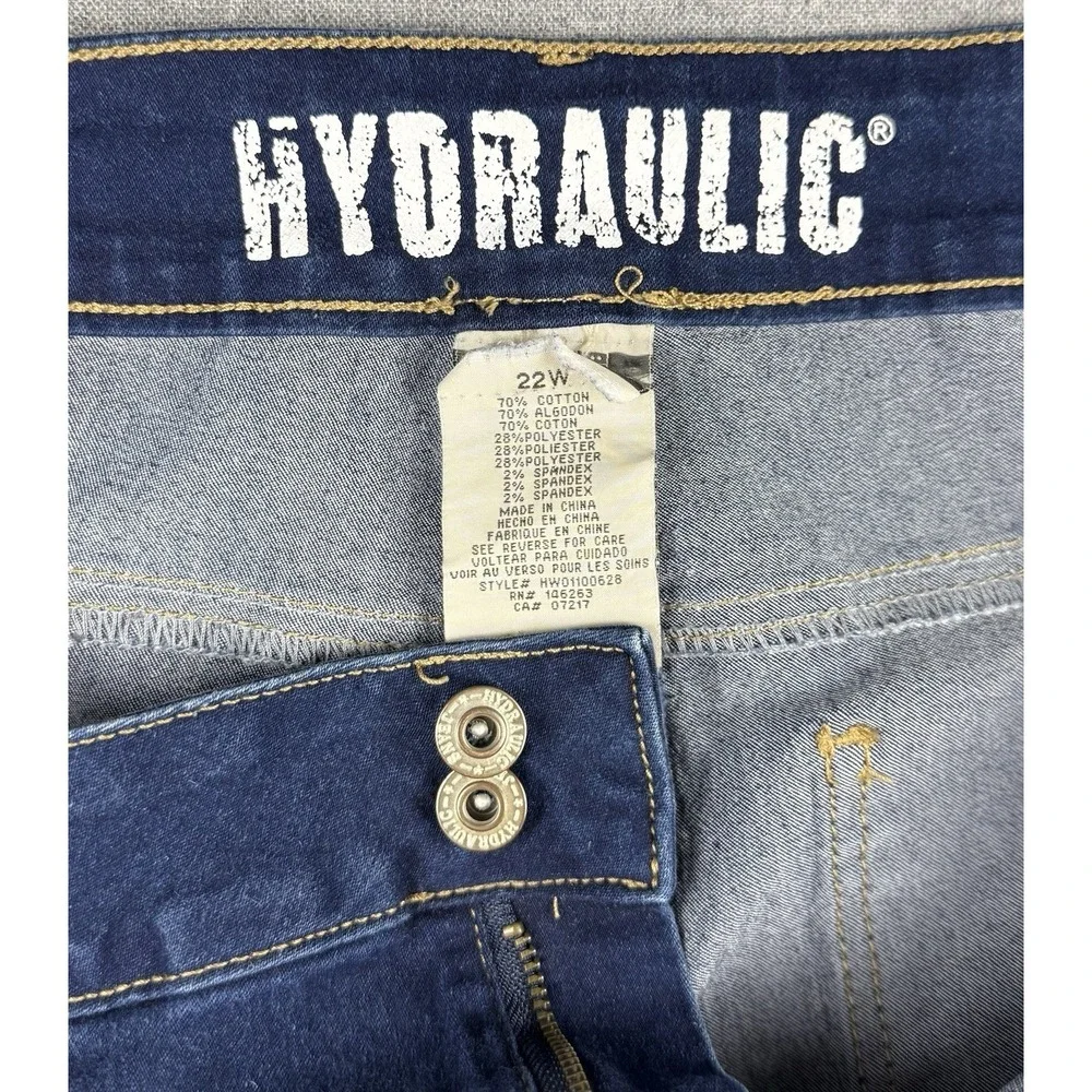 Hydraulic Women's Dark Wash Stretch Jeans Size 22W Plus Size Straight Leg